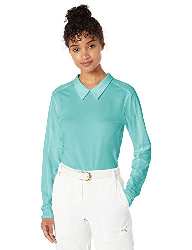 Puma Golf 2019 Women's Long Sleeve Polo, Blue Turquoise, XX-Large
