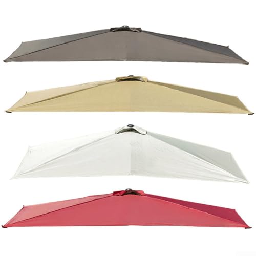 Housse de parasol en polyester durable marron pour structure semi-rectangulaire - 7