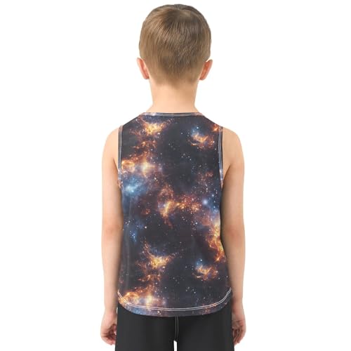 Boys Tank Top Shirts Galaxy Colorful Sleeveless T-Shirts Crew Neck for Kids Clothing Children3