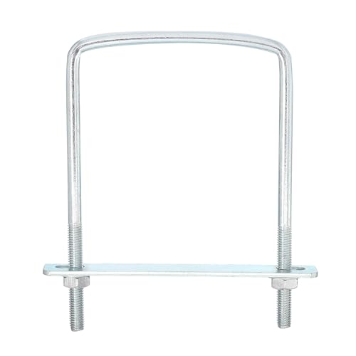 Image of uxcell Square U-Bolts, 4 Sets 100mm Inner Width 150mm Length M8 Zinc-Plated Carbon Steel U Clamp Bolt with Nuts and Plates, for Boat Trailer