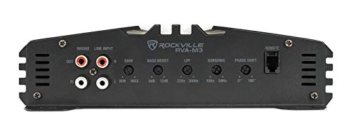 Rockville Rva-M3 4000W Peak/1000W Cea Rms @ 1 Ohm Amplifier Mono Car Amp+Remote #TOP4