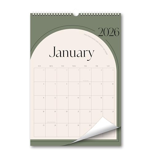 Aesthetic Wall Calendar 2026, 18 Monthly Horizontal Calendar January 2026 to June 2027, 14.5" x 11.5" Modern Wall Hanging Calendar for School, Home, Office for Monthly Organizing & Planning