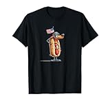 divertente hotdog dog saluting con usa colori costume maglietta
