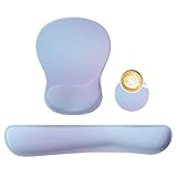 Mibbxea Juego de muñequeras para teclado y alfombrilla de ratón, almohadillas ergonómicas de espuma viscoelástica para trabajar sin dolor y jugar en PC/ordenador portátil