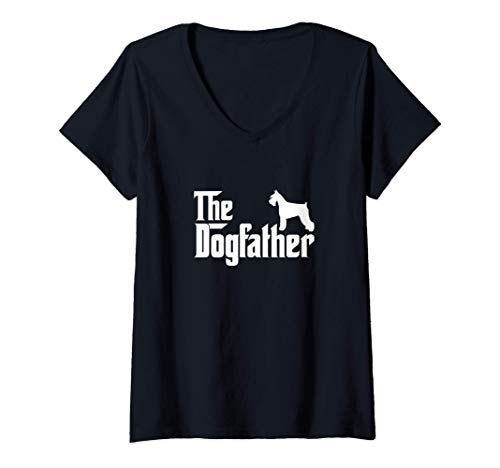 Mujer Miniature Schnauzer Lover Gift DogFather Camiseta Cuello V