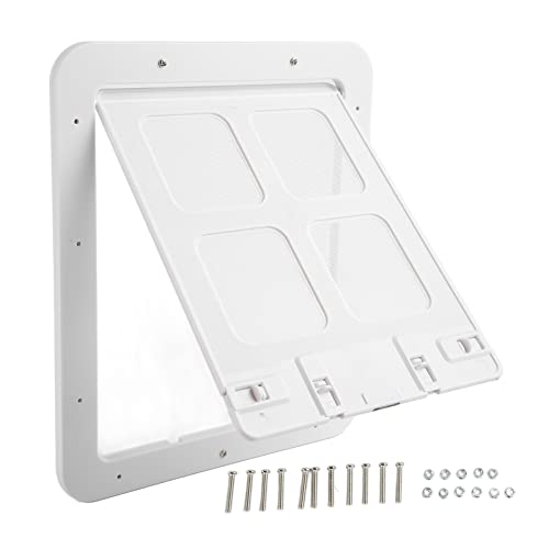 Puerta mosquitera, puerta mosquitera con solapa para gatos en el interior, puerta de plástico transpirable sin ruido con cierre, material ABS para gatos y perros pequeños (largo 360 ml, 6,8 x 14,5 cm)