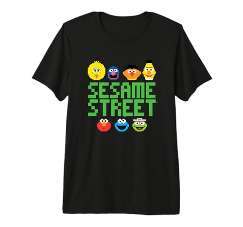 T-shirt Sesame Street Pixel Group idée cadeau originale pour anniversaire et fans rétro