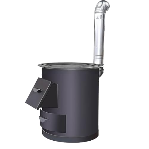 Mini Holzofen für Innenräume mit Staubschublade Kochfeld in...