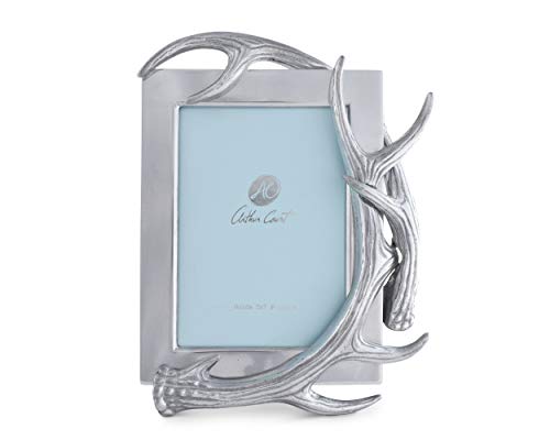 Arthur Court Designs Aluminum 5X7 Deer Antler Pattern Photo Picture Frame #TOP3