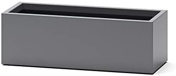 Austin Avenue Accents Gray Lightweight Fiberglass Large Rectangular Planter Box - 36 inches - Outdoor Planter - 36L x 14W x 12H