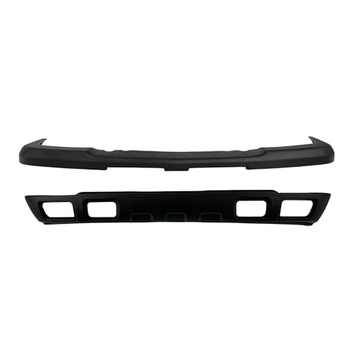 BUMPERS THAT DELIVER - Textured Black Front Upper Bumper Trim Cap/Lower Air Deflector 2-PC Kit Compatible with 2003-2006 Chevy Silverado 1500 03-06 GM1051110 GM1092204