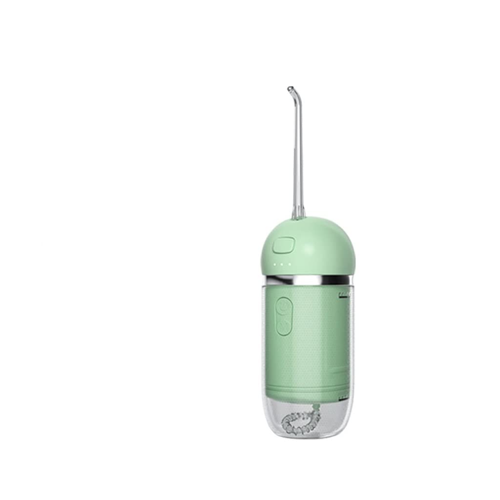Kanduo JSY Irrigador Bucal Flosser de Agua con 4 Puntas, Herramienta de eliminación de Placa Dental portátil eléctrica for el hogar Eléctrico Portátil (Color : Green)