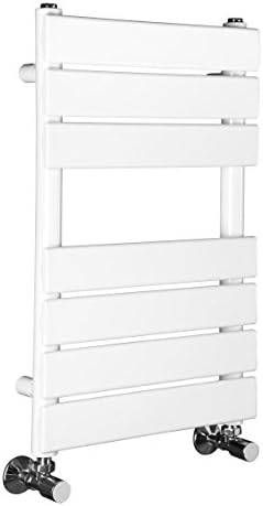 NRG Bathroom Flat Panel Heated Towel Rail Radiator Modern Central Heating Warmer Wall Mounted Ladder Rad 650×400mm Black