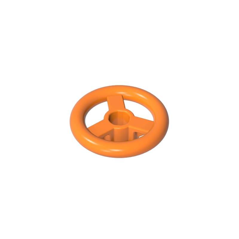 Gobricks Transportation 2X2 Small Steering Wheel 50PCS Compatible with Lego GDS-2131 Classic Bulk Toy MOC Color:Orange