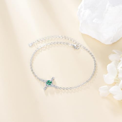 YFN St Bridgets Cross Bracelet Sterling Silver Saint Brigid Cross Charm Bracelet Irish Jewelry for Women Irish Gifts4