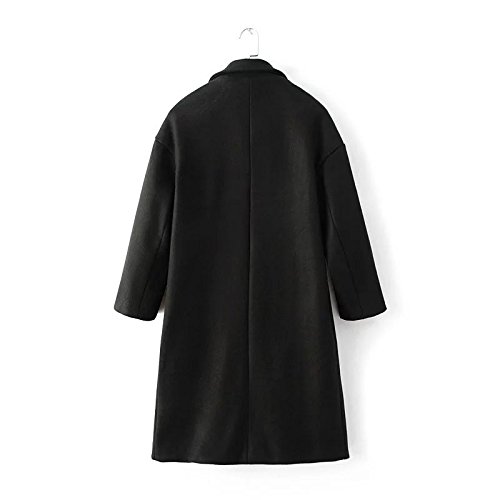 pugaomsiw Gucci ~ 9a11c Korean women birds embroidery in the long sleeved loose wool overcoat,M,black