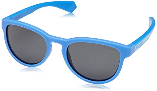 Polaroid Sunglasses PLD8030/S Oval Sunglasses, Blue/Polarized Gray, 47mm, 18mm