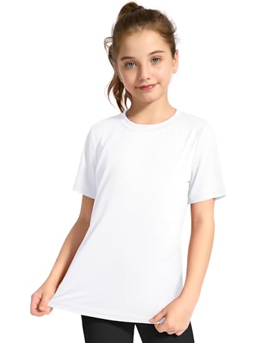 KEREDA Girls Athletic Shirts Quick Dry Short Sleeve Crew Neck T Shirts, Summer UPF 50+ Tee Tops for Teen Girls 3 Pack2