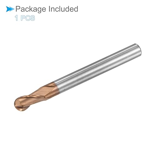 CoCud Schaftfräser Kugelkopf 2.5mm Radius 5mm Schaft 50mm Länge AlTiN Beschichtet M30 Tungsten Karbid 2 Flöten Fräser Bit- (Anwendung: für Edelstahl Gehärteter Stahl)