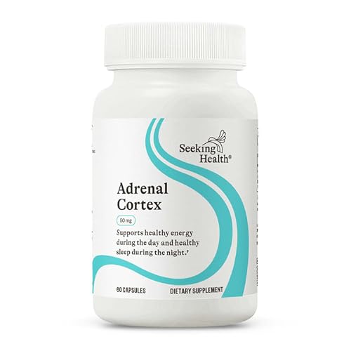 Seeking Health Adrenal Cortex - Adrenal Supplement to Support Healthy Nervous System & Energy - Gluten-Free & Dairy-Free Nervous & Immune System Supplement - 50 mg, 60 Capsules