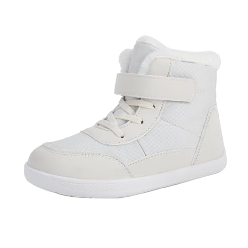 Little Kid Lined Plush Sport Shoes Boys Girls Wide Winter High Top Sneakers Faux F𝐮r Ankle Boots Warm Walking Shoes