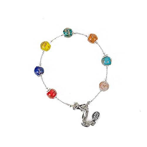 Bracelet perles en verre Murano femme Sospiri Venezia bijou authentique 7 perles 8 mm