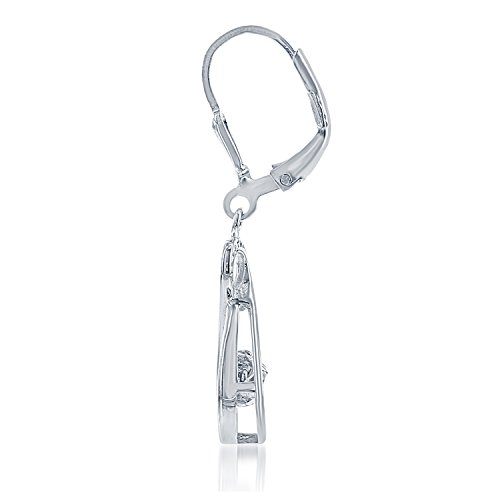 Sterling Silver "Dancing" CZ Twisted Teardrop Dangle Earrings2