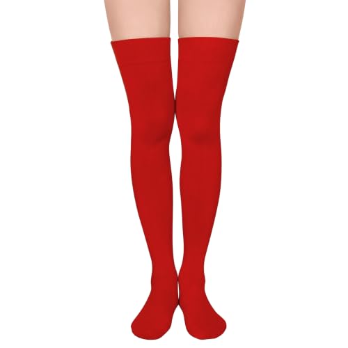 Image of Azue Women Non Slip Thigh High Socks Knee High Boot Stocking Leg Warmers | Soft cotton comfort,Non-slip silicone stay-up fit,Elastic stretch,Vibrant colors for daily wear,Halloween,or cosplay