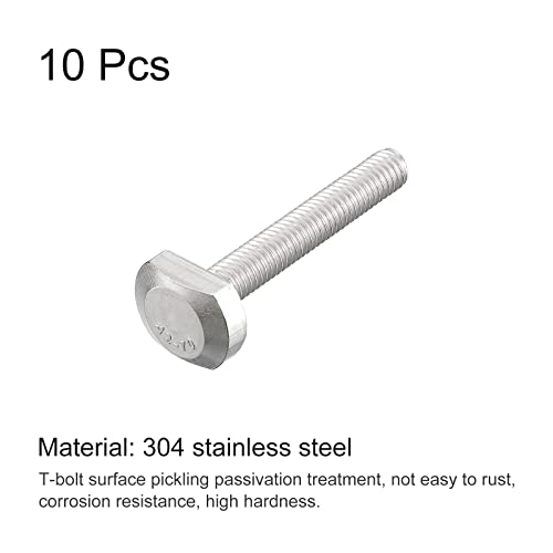 QUARKZMAN 10Stk T-Schlitz Bolzen M6x40mm T Schlitz Einsteigen Bolzen Schieben Bolzen 304 Edelstahl T Form Schrauben für T Spur