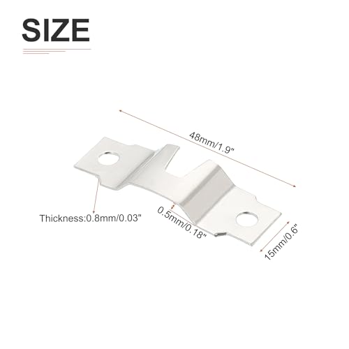 Image of DTGN 48mm x 15mm x 5mm Double Hole Triangle D Ring - Picture Frame Hangers - 10Pcs - Good for Hanging Paintings - Picture Frame Hook Photos - Silver Tone