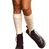 Love Sock Company Premium Organic Cotton Boot Socks for Women | Knee-High, Zero-Slip Fit, Seamless Toe, Ideal for Dress & Trouser Wear - One Size 6-10 Beige Ivory