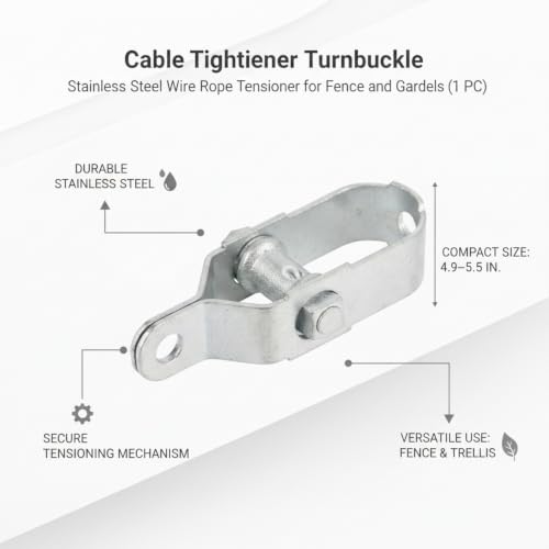 Tensor para cable de acero inoxidable para cercas, enrejados de jardín y tendederos (1 unidad) miniatura 4