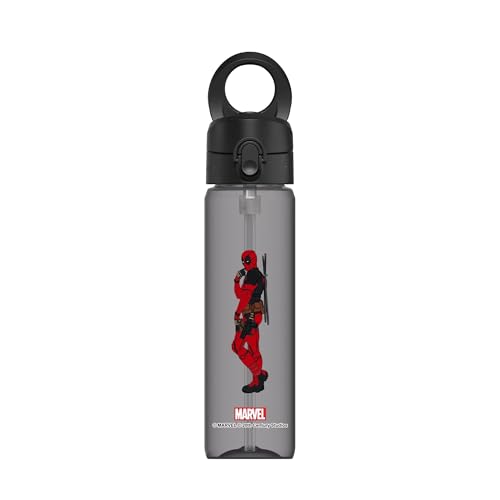 RhinoShield Gourde Magnétique AquaStand 800ml | Tritan avec bouchon paille, gourde de sport avec poignée compatible MagSafe, support avec angles réglables- [Marvel/Deadpool Coquin]
