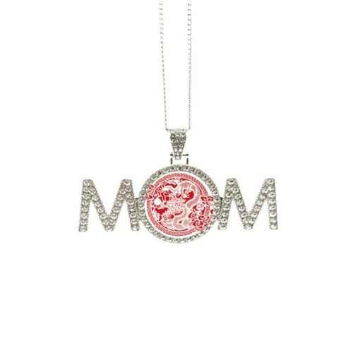 Collier dragon rouge chinois de qualité supérieure, l'éclat pour la Fête des Mères