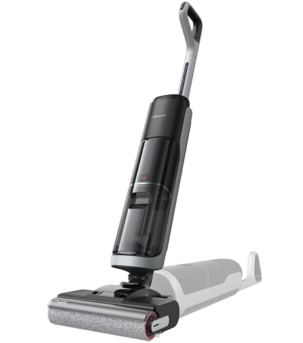 DREAME H14 Lavapavimenti Senza Filo, Design Piatto a 180° Lavaggio Spazzola 60 °C, Asciugatura Aria Calda 60 °C e Alta Velocità per 5 Min, Doppia Rotazione, 18.000 Pa, Pulizia Bordi su 2 Lati