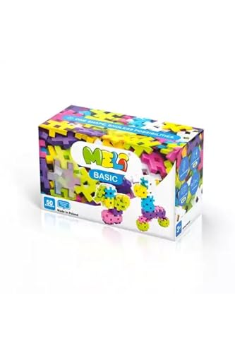 Keycraft Meli Basic Pink 50 - Bloques de construcción para niños a Partir de 3 años, promueve la motricidad y la Creatividad, 50 Piezas en 6 Colores, compatibles y versátiles