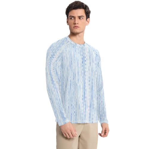 Linen Texture Stripe Dyed Men's Rash Guard Comfortable Comfort Mens Sun Protection Long Sleeve Summer3