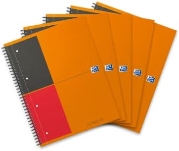 Oxford 001 International Classic Notebook 160 Pages [80 sheets] 230x297mm A4plus Orange and Grey Ref N001202 (Pack of 5)
