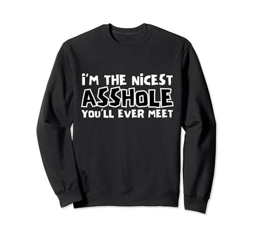 Funny I'm The Nicest Asshole You'll Ever Meet Sarcastic Sudadera