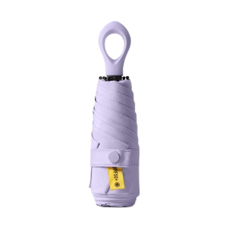 Mini paraguas de viaje para el sol, capa de revestimiento de tela, bloqueo de tela, protección UV anti UPF 50, 99.9% compacto, plegable, mochila portátil pequeña, ligera, sol, lluvia, sol, hombres