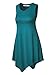 Lock and Love LL WT671 Womens Handkerchief Hem Tank Tunic Top L Teal