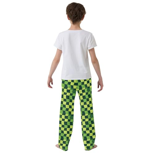 Pajama Pants Green Checkered Plaid PJ Bottoms Sleepwear Lounge Sleep Pant with Pockets3