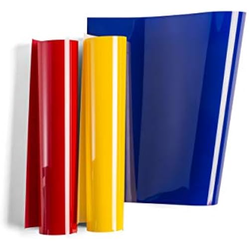 Cricut Everyday Iron On - 12” x 12" 3 Sheets - Includes Red, Yellow, Royal Blue - HTV Vinyl for T-Shirts - Use with Cricut Explore Air 2/Maker - Playroom Sampler