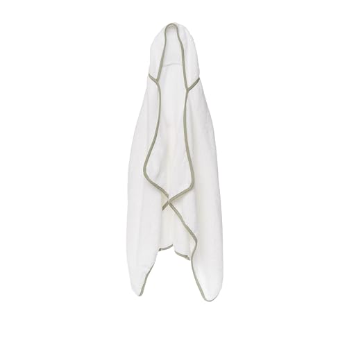 Image of Lalo The Hooded Towel - 100% Organic Cotton, Soft on Sensitive Skin, Cozy & Absorbent, Machine Washable Baby Hooded Bath Towel - Sage