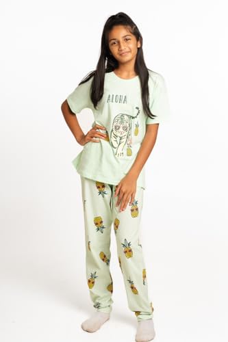 Image of Nap Chief Kids Cotton Night Suit for Boys & Girls, Tshirt & Pyjama Set for Sleepwear