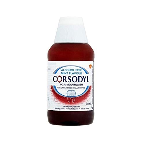 THREE PACKS of Corsodyl Alcohol Free Mint Mouthwash x 300ml