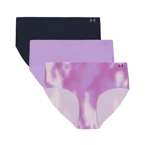 Under Armour Women's Ua Pure Stretch Noshow Hipster-Print 3pk,Transparent