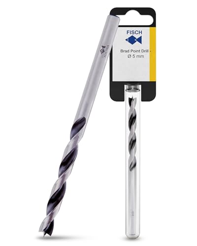 Fisch Premium Brad Point Drill Bit, High-Accuracy Woodworking Bits with Beveled Edges for Smooth, Tear-Free Holes, Ideal for Pros & DIY, Made in Austria, Size: 5mm x 86mm