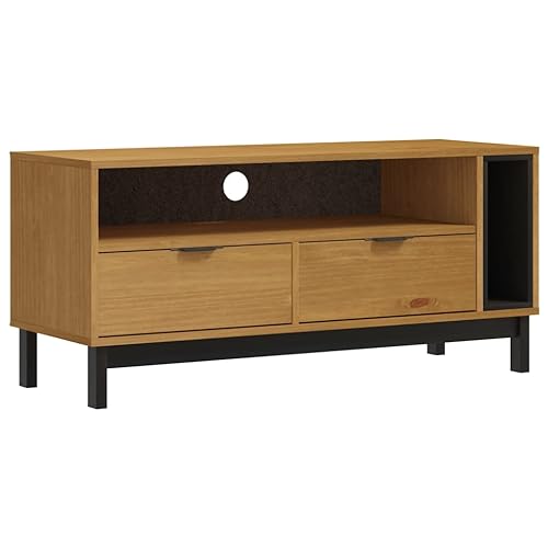 vidaXL Mueble para TV, Soporte de TV, Armario Consola de Almacenaje, Mueble Multimedia para Salón Dormitorio, Madera Maciza de Pino