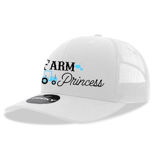 Trenz Shirt Company Youth Embroidered Snapback Girls Mesh Trucker Hat - Farm Princess Design